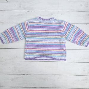 Koala Kids Pastel Striped Knit Sweater Lavender, Pink, Yellow, Blue, and Green